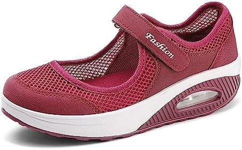 Femmes Minceur Taille Chaussures Marche Baskets 35-42eu Plate-Forme Chaussures Poids Air Léger Engrener Elastic Sports en Marchant Yoga Tennis , Rouge, Taille 40
