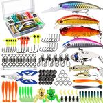 Fishing Lures Tackle Box Bass Fishing Kit,Saltwater and Freshwater Lures Fishing Gear Including Fishing Accessories and Fishing Equipment for Bass,Trout, Salmon (Style A)