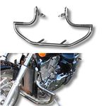 BM UK | VTX1300 | Motorcycle Stainless steel Highway Engine Crash Bar Protector Engine Safety Guard with built-in foot rest pegs - VTX 1300 Retro | VTX 1300 Custom