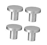 Nixnine Stainless Steel Round Cabinet Knob for Drawer and Cabinet Set Knob Wardrobe Kitchen Door Pull Handle Furniture Hardware Accessory (25 mm) Pack of 10