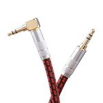 Primeda 3.5mm male to 3.5mm male AUX Cable 3.2ft/1M - Audiophile AUX Cord Audio Cable, Right Angle 3.5mm Unbreakable and great for Car, Smartphone,Tablet, Home Stereos, Laptop and More