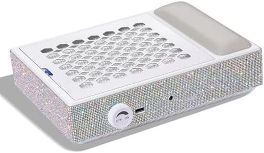 CHRISTINE SHELLY Nail Dust Collector with Reusable Filters, Powerful Vacuum Fan with Disposable Filter Cotton Dust Collection Machine Hand Pillow Diamond Surface for Nail Polish Gel Nail Salon, White