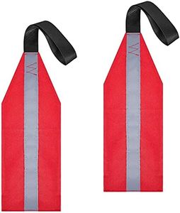 Frienda 2 Pieces Safety Travel Flag for Kayak Canoe Red Warning Flag with Webbing for Kayak SUP Towing Canoes Truck Safety Accessories Kit (Stripe Style)