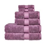 Christy Renaissance 6 Piece Towel Set in Berry 100% Egyptian Cotton - Luxuriously Soft & Super Absorbent - 675 GSM - 2 Bath, 2 Hand & 2 Face Towels