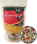 The Birds Company Exotic Seed Blend of 20 Grains & Nuts with Spirulina, Bird Food for Medium Parrots, African Grey, Amazon, Conures, Eclectus of All Life Stages, 450 G