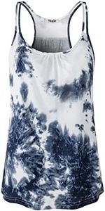 Hibelle Tank Top for Women Yoga Workout Running Tank Tops for Women Spaghetti Strap Racerback Athletic Womens Tank Tops Loose Fit Summer Casual Clothes 2025 Blue Tie Dye Small