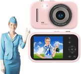 Digital Camera, Full HD 1080P Video 4K Mini Beautify Digital Camera with 16x Digital Zoom with Anti Shake 32G Portable Compact Travel Camera Suitable for Students Beginner (Pink)