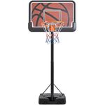 Yaheetech Portable Basketball Hoop Height Adjustable 7.6-10ft Basketball Goal System with 44 Inch PE Backboard and 2 Wheels Black/Orange