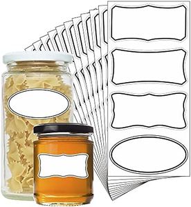 Hybsk Labels for Jars - Easy Peel Off Sticky Labels That Leave No Messy Residue After Use - 64 Perfectly Sized (8 x 4cm) for Jam & Chutney Preserving & More - with Easy Write Surface(Type 2)