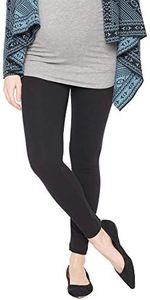 Motherhood Maternity Women's Essential Stretch Secret Fit Belly Leggings XS-3X Available in 1 Pack & 2 Packs, Black, Small