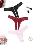 Avidlove Sexy Panties for Women Lace Underwear Cheeky Panty Mesh Briefs with Cute Bow 3 Pack S