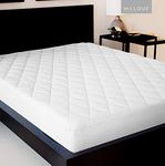 MALOUF Quilted Mattress Pad with Soft Down Alternative Fill-Hypoallergenic, King, White