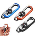 WAPSAT Key Chains Men, 2024 Car Key Chain for Men, Anti-Loss Keychain with Double Keyrings, Quick Release Key Chain (3pcs,Black+Blue+Orange)