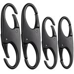 Anti Theft Zipper Lock- Backpack Zipper Lock Keep The Zipper Closed, Quick Disconnect Clip - Key Holder Add-on Accessory 4 PCS 2 Sizes (Black)