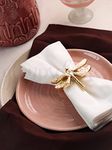 Glimpse Homes Elegant Napkin Rings for Dining Table, Dragonfly (Gold, Set of 12)