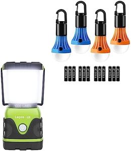 Lighting EVER Bundle – 2 Items：1000LM Battery Powered LED Camping Lantern & Hanging LED Camping Lantern with Clip Hook
