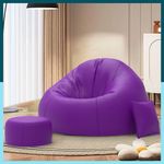 ComfyBean Bag with Beans Filled 5XL Bean Bag Sofa with Free Cushion and Footrest - Official : ZenZephyr Combo (Matching Color : Regular, Purple)