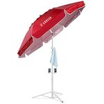 AMMSUN Shade Umbrella, Premium Portable Umbrella with Stand, 6.5ft Lightweight Sports Umbrella for Sporting Games, Adjustable Instant Sun Protection and Easy to Carry, Red