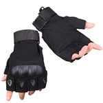 ZaySoo Gloves for Bike Riders/Cycling Leather Knuckles Design Strong Grip (Black)