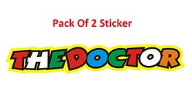 KaaHego The Doctor Printed Vinyl Sticker, Bike Chaise, Car Windows, Rear, Sides, Hood, Bumper Sportive Sticker (Medium, Red Yellow Black) -Pack of 2