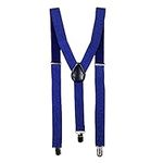 Adult/Kids Fun Colourful Novelty Design Trouser Braces/Suspenders (Blue Glitter)