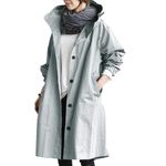 Order Again Winter Jackets for Women UK Ladies Rain Jacket Lightweight Raincoat Waterproof Long Sleeve Windbreaker Outdoor Hooded Trench Coats for Winter Cold Weather(Light Blue,4XL)