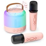 Mini Karaoke Machine for Kids Adults, Portable Bluetooth Speaker with 2 Wireless Microphones and LED Lights, Karaoke Toys Gifts for Girls Boys 4, 5, 6, 7, 8, 9,10,12+ Year Old Christmas Birthday Party