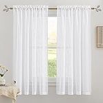RYB HOME Solid Semi Sheer Curtains 