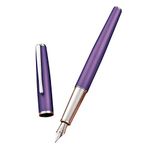 Hongdian 920 Purple Metal Fountain Pen, Iridium Extra Fine Nib Classic Pen, Includes Refillable Converter and Pen Pouch