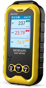EMF Meter, 3-in-1 Electromagnetic Radiation Detector for EF MF RF Field, Electric Magnetic Radio Frequency Monitor, Portable Rechargeable Battery Reader for Microwave Ghost Hunting, BH-W01
