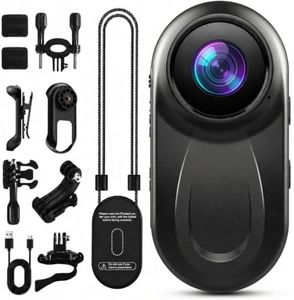 Mini Body Camera 1080P, 512G Thumb Action Camera, Tiny Size, Mount Anywhere, Portable Sports Cam with Magnetic & 360° Clip, Hands-Free Recording for Motorcycle/Sports/Pet/Bike (SD Card Not Included)