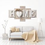 SUNYSUBY 5 Piece HOME Sign Canvas Wall Art Painting Modern Decor Abstract Painting Artwork On Canvas Print Picture Decoration for Bedroom Living Room Framed Ready to Hang (HOME LOVE, W50 x H23)