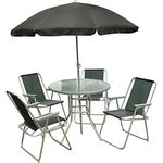 Kingfisher FS6PB Promotional Set (6 Pieces), Black &, 4-Seater, Black and Silver