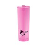 The LoudCup 20 oz Tumbler + Integrated Stadium Horn (Flamingo Pink) - Reusable Water Bottle for Sports Fans - Worlds Loudest Cup for Noisy Fans on Game Day & Tailgating