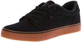 DC Men's Anvil TX Skate Shoe,Black/Gum,7.5 M US