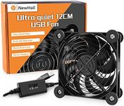 NewHail 1Pack Quiet 120mm USB Fan Dual-Ball Bearings, USB Fan 5V, with L/M/H 3-Degree Speed Controller High Airflow Cooling Fan for Router Modem Receiver DVR PlayStation Xbox TV Box