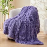 GONAAP Fuzzy Faux Fur Throw Blanket Lavender Super Soft Cozy Plush Fuzzy Shaggy Blanket for Couch Sofa Bed (Lavender, Throw(50"x60"))