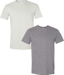 Gildan Men's Softstyle Cotton T-Shirt, Style G64000, 2-Pack White/Graphite, White/Graphite