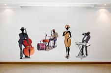 Rawpockets Decals 'Club Music Band - Living Room' Wall Sticker - (PVC Vinyl, 130 cm x 65 cm, Multicolour) (RPC961)