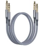 RUXELY 6.35mm TRS Instrument Cable 1M 2-Pack,Straight 1/4 Inch Male Jack Stereo Audio Interconnect Cord,6.35 Balanced Lead Line for Electric Guitar,Bass,Keyboard,Mixer,Amplifier,Amp,Speaker,Equalizer