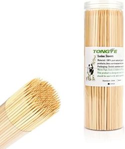 TONGYE [200 PCS] 6 inch Bamboo Skewers, Premium Wooden Skewers Without Splinters, Skewers for Grilling, BBQ, Appetizer, Fruit Kabobs, Chocolate Fountain, Cocktail Toothpicks, and Food Skewer Sticks.