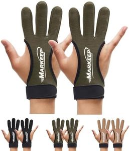 MARKEEP Archery Gloves 2 Pack Shooting Hunting Leather Guard 3-Finger Guard for Youth Adult Man Woman and Beginner Recurve Arrow Bow Archery Protective Gear Accessories