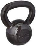 Amazon Basics Cast-Iron Kettlebell with Textured and Painted Surface, Black, 12kg / 26lbs