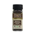Pride of India – Brown Mustard Seed Whole – Gourmet Indian Spice – Hot & Spicy Flavor – Ideal Seasoning for sauces/dips/Spice Blends – Easy to Use – 3 oz. Small Dual Sifter Bottle