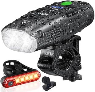 Yosky USB Rechargeable Bike Light Set - 1000 Lumens Smart Bike Headlight and Tail Light - Super Bright Bike Light Front and Back for Adults Kids Men Women Night Riding