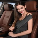 BROGBUS Car Seat Belt Shoulder Pad Cover Car Safety Belt Pad (Black, Pack of 02)