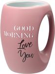 Pavilion - Good Morning Love You 16 ounce Large Coffee Cup, Hand Warming Mugs, Love You Mugs For Mom Grandmother Sister Daughter Friend, Girlfriend Gifts, 1 Count, Pink