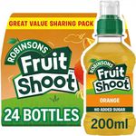 Robinsons Fruit Shoot Juice Real Orange No Sugar Added Kids - Pack of 24 x 200ml