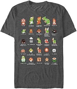 Nintendo Pixel Cast T-Shirt, Gris, XL Homme