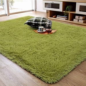 Ruihoo Fluffy Rug, Super Soft Fuzzy Area Rugs for Bedroom Living Room - 4' x 6' Large Plush Furry Shag Rug - Kids Playroom Nursery Classroom Dining Room Decor Floor Carpet, Green